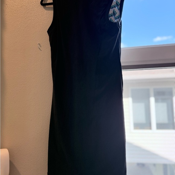 Karen Kane stretch crochet sleeveless vibrant teal and white mini dress size S - Picture 5 of 9